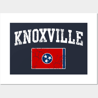 Knoxville Tennessee Flag Vintage Distressed Posters and Art